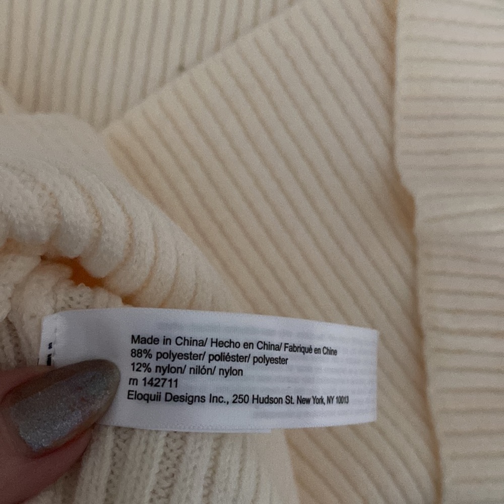 Eloquii Cream Ribbed Sweater - Picture 7 of 8
